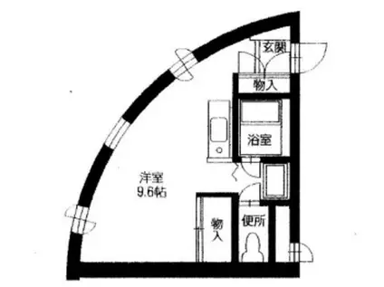 橋市マンションタ顏瀬(ワンルーム/2階)の間取り写真