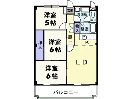 ハイム相武台(3LDK/3階)の間取り写真