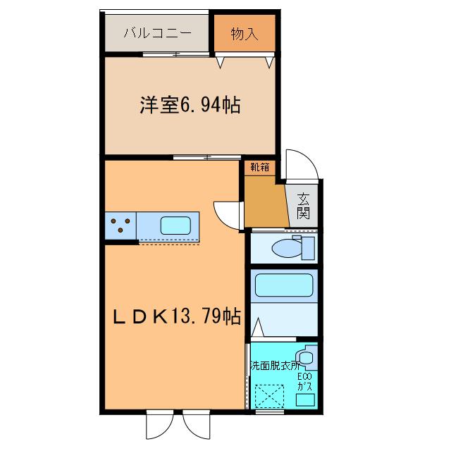 DERMOZO(1LDK/3階)の間取り写真