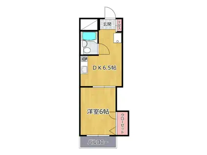 ウッドビレッジ宮崎台(1DK/3階)の間取り写真