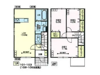 TIERRA(3LDK/1階)の間取り写真
