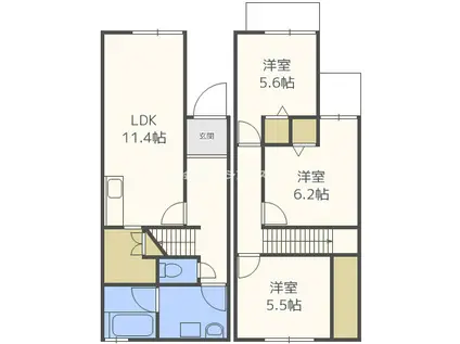 DIA住之江 I(3LDK/1階)の間取り写真