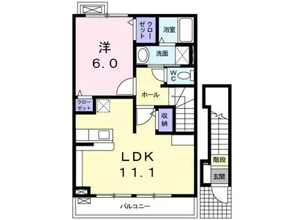 エアリー・スクエア 壱(1LDK/2階)の間取り写真