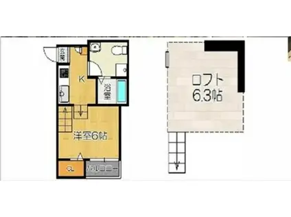 VINCE大楠(1K/1階)の間取り写真