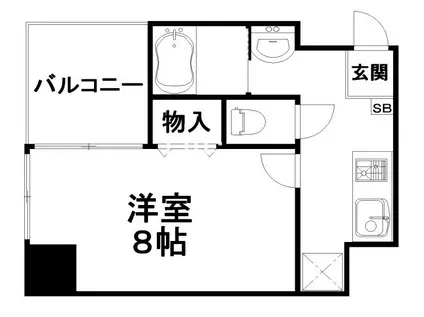 ROYAL烏丸(1K/9階)の間取り写真
