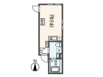 西武新宿線 野方駅 徒歩2分 独立台有(ワンルーム/2階)の間取り写真