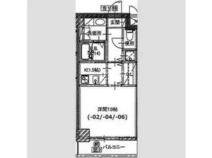 S-FORT八王子堀之内(1K/3階)の間取り写真