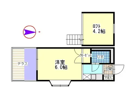 ハイツセブン(ワンルーム/1階)の間取り写真