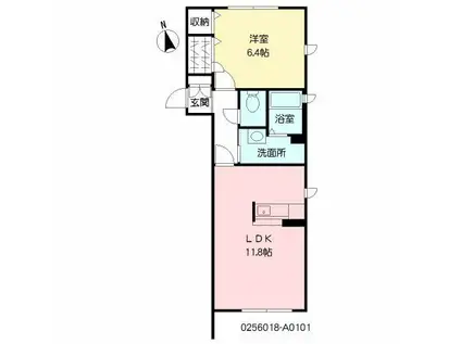 ラ・シエロ(1LDK/1階)の間取り写真