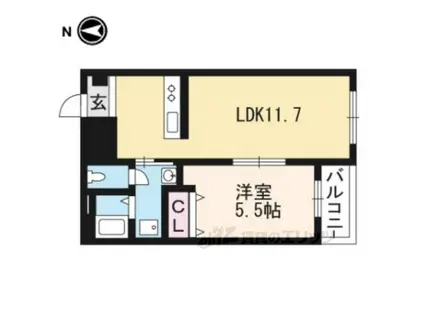 ハートフル・セイシーズ(1LDK/1階)の間取り写真