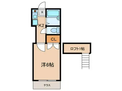 クレール碑文谷(1K/1階)の間取り写真