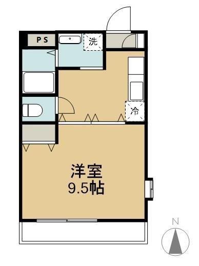 コスモ21(1K/2階)の間取り写真