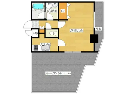 エレガンス王子(1K/6階)の間取り写真