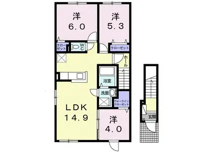ピュアソレイユSII(3LDK/2階)の間取り写真