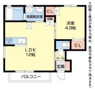 グッドライフステージ小泉(1LDK/1階)の間取り写真