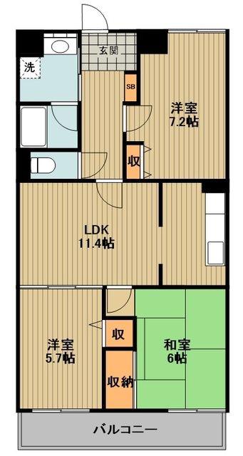 メゾン・プレミール(3LDK/9階)の間取り写真