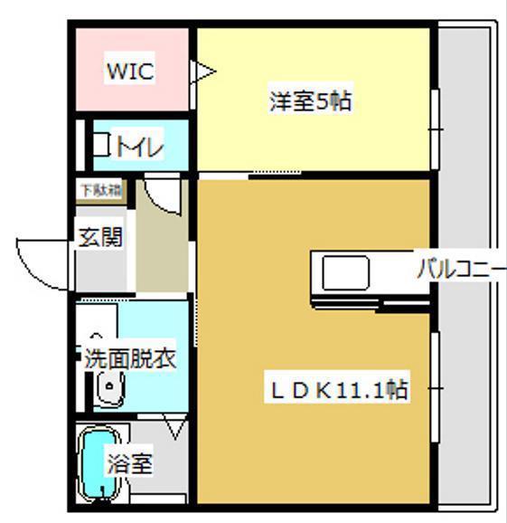 セジュールメグIII(1LDK/2階)の間取り写真
