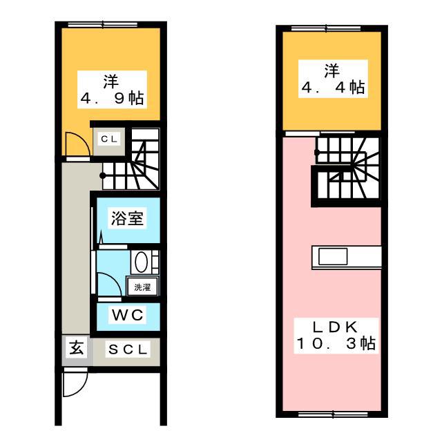 CLOUD-1(2LDK/1階)の間取り写真