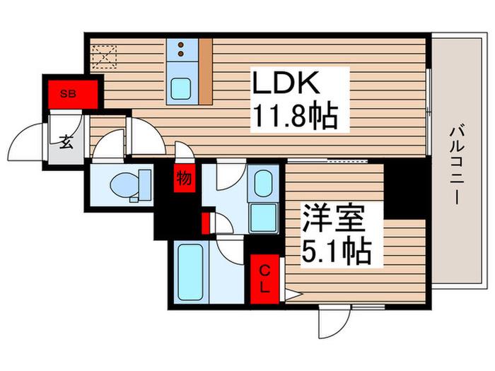 SYFORME NEXT MUKOJIMA(1LDK/5階)の間取り写真