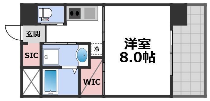 CREST TAPP 天王寺イースト(1K/4階)の間取り写真