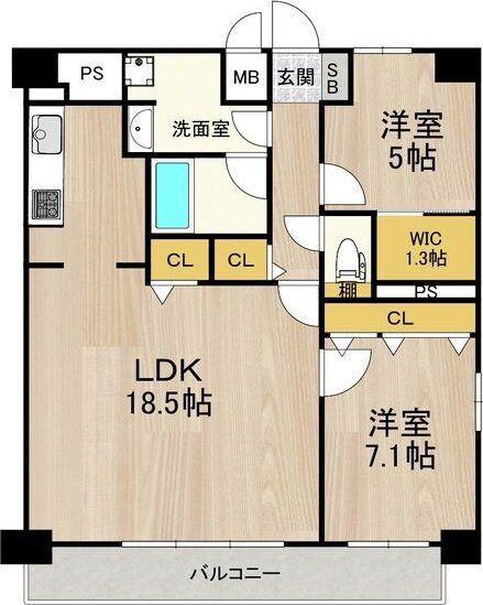 セノアタワー新大阪(2LDK/12階)の間取り写真