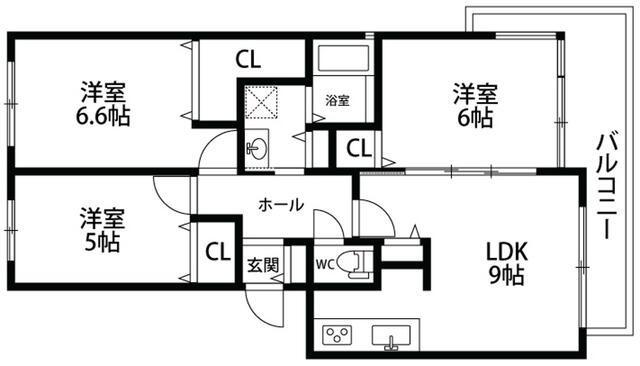 パスト大宮(3LDK/3階)の間取り写真