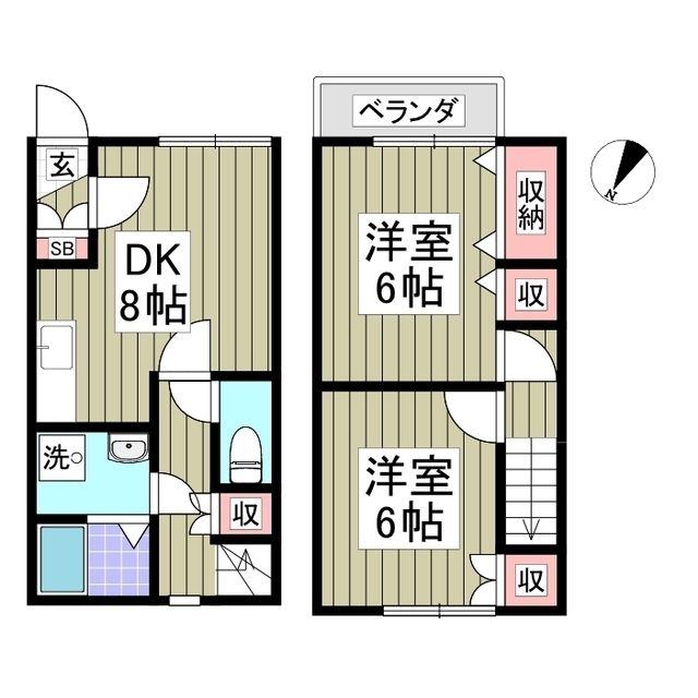 サクシードT(2DK/1階)の間取り写真