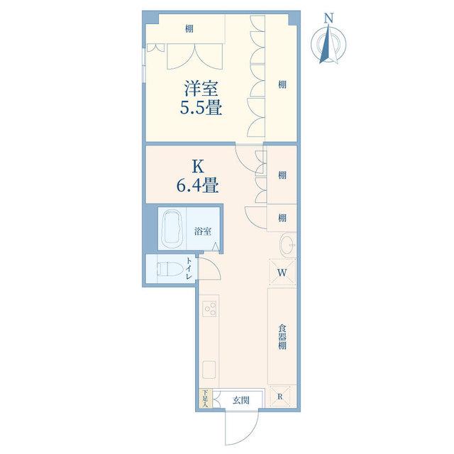 長谷川ビル(1LDK/1階)の間取り写真