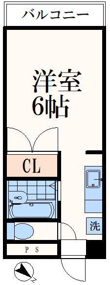 メイプルコート(ワンルーム/3階)の間取り写真