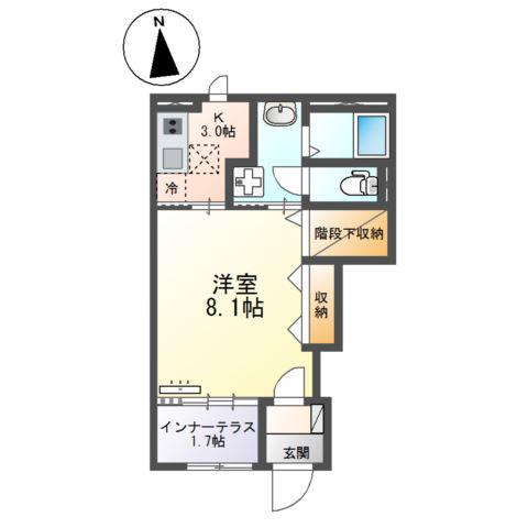 スターテラスII南田町(1K/1階)の間取り写真