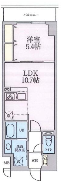 LA・GLYCINE ラ・グリシーヌ(1LDK/2階)の間取り写真