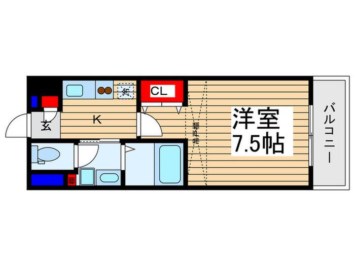 アプランドルふじみ野(1K/5階)の間取り写真