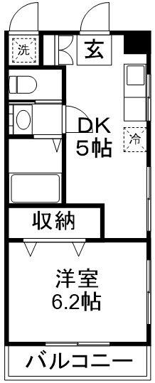 コーポアイリス(1DK/3階)の間取り写真