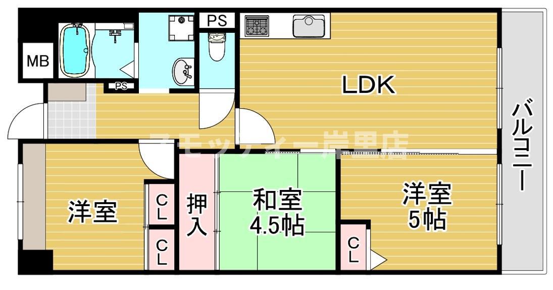 サニーコットン住之江(3LDK/3階)の間取り写真