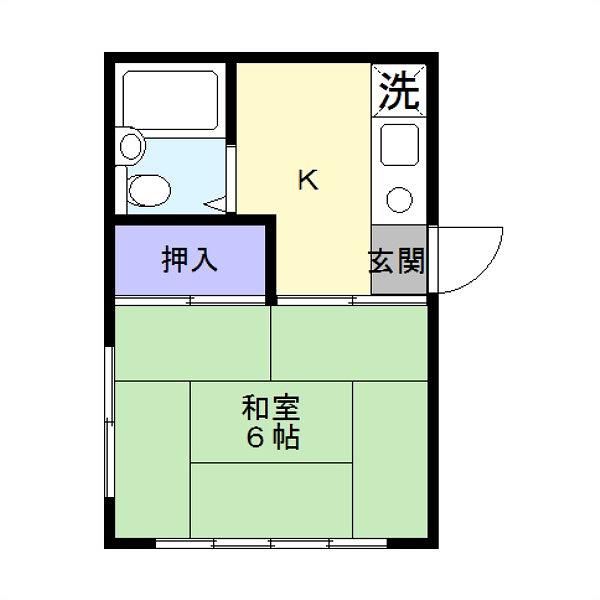 YTハイム(1K/2階)の間取り写真