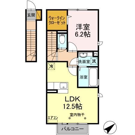 ルミエール(1LDK/2階)の間取り写真