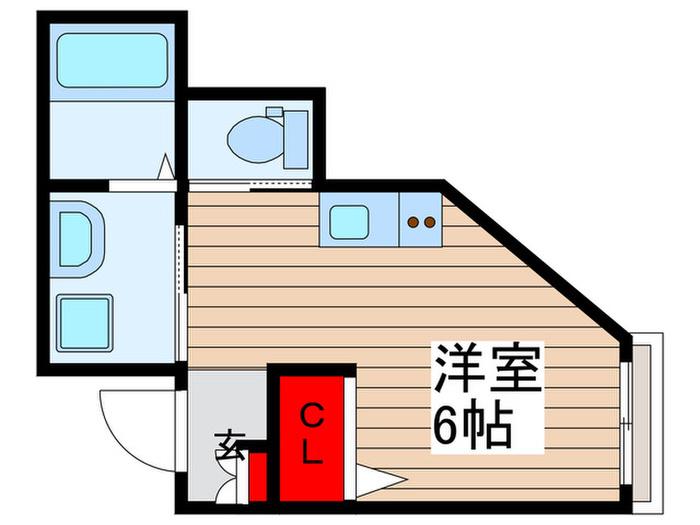 ベレガンスおおたかの森(ワンルーム/1階)の間取り写真