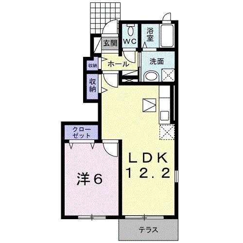 プロスペールコナンIIC(1LDK/1階)の間取り写真