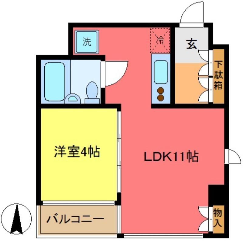 CITY HOUSE ISHIKI シティハウス イシキ(1LDK/3階)の間取り写真
