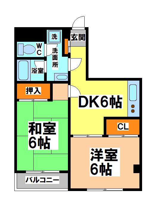 シティパル吉祥寺(2DK/3階)の間取り写真