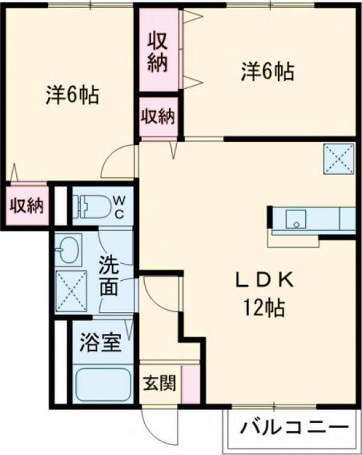 ヴィラ南風(2LDK/1階)の間取り写真