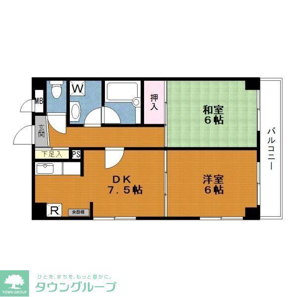 松本マンション(2DK/3階)の間取り写真