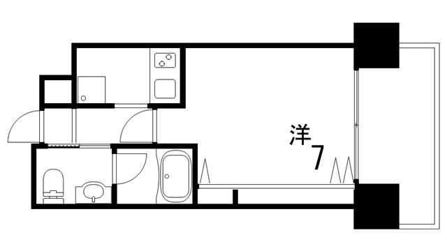 WOB六甲道(1K/3階)の間取り写真