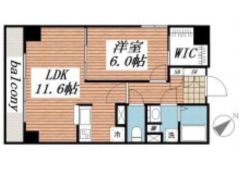 CASA Y BELLALUCHE(1LDK/3階)の間取り写真