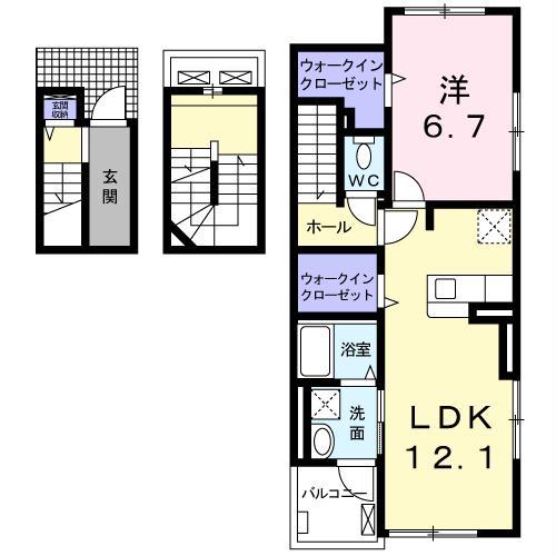 レジデンス 2番館(1LDK/3階)の間取り写真