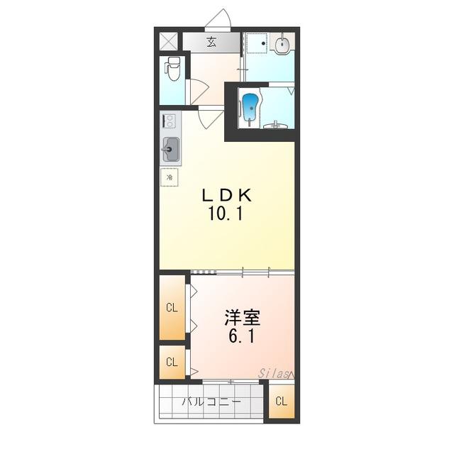 フジパレス エン III号館(1LDK/1階)の間取り写真