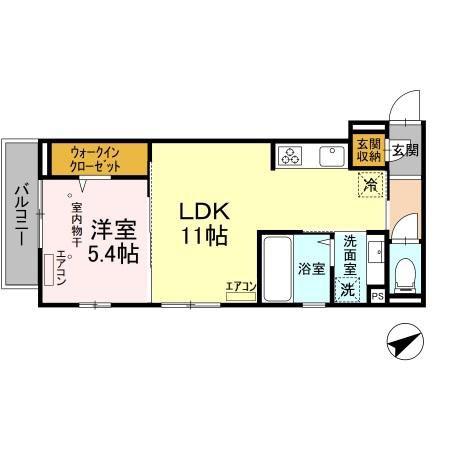 スプライトレジデンス富士見(1LDK/3階)の間取り写真