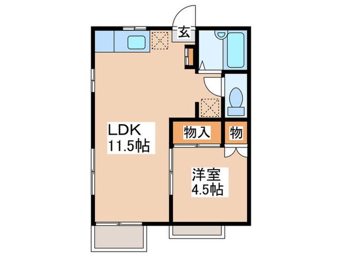 ファミール7(1LDK/2階)の間取り写真