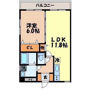 ステーションビュー美坂(1LDK/9階)の間取り写真