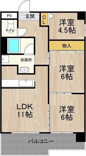 テンフォーティー(3LDK/4階)の間取り写真